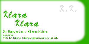 klara klara business card