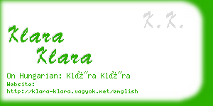 klara klara business card